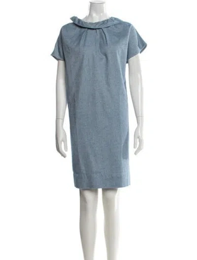 Pre-owned Ann Mashburn Knee-length Dress In Blue