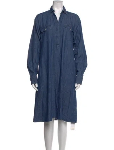Pre-owned Ann Mashburn Knee-length Dress In Blue