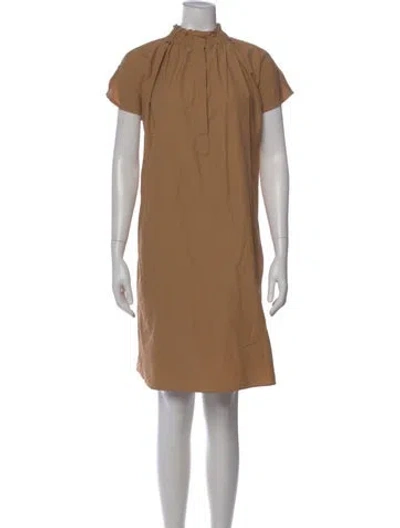 Pre-owned Ann Mashburn Knee-length Dress In Brown