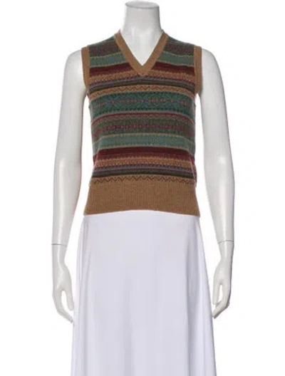 Pre-owned Ann Mashburn Lambswool Striped Sweater In Multi
