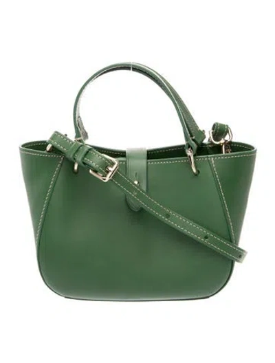 Pre-owned Ann Mashburn Leather Bucket Bag In Green