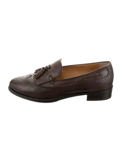 Pre-owned Ann Mashburn Leather Loafers In Brown