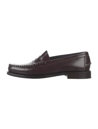 Pre-owned Ann Mashburn Leather Loafers In Brown/burgundy
