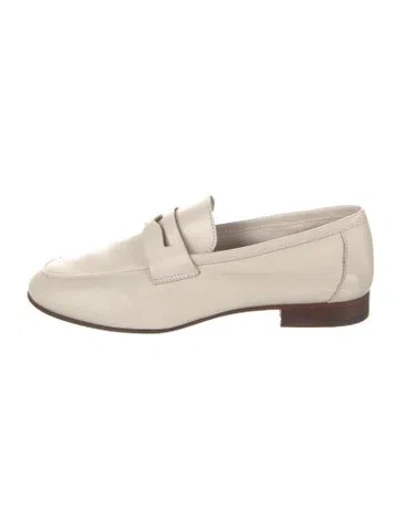 Pre-owned Ann Mashburn Leather Loafers In Neutrals