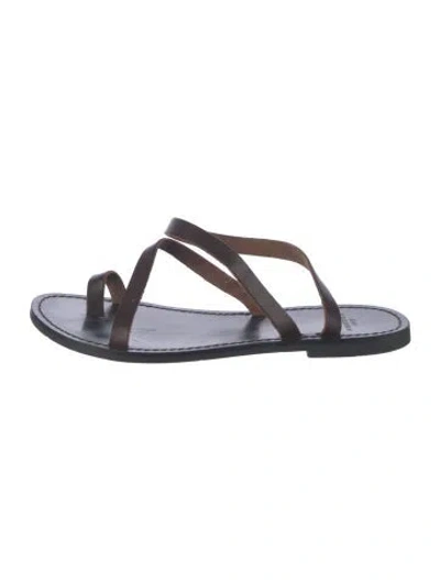Pre-owned Ann Mashburn Leather Sandals In Black/brown