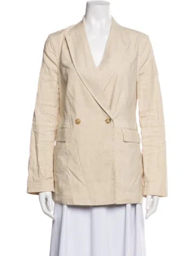Pre-owned Ann Mashburn Linen Blazer In Neutrals