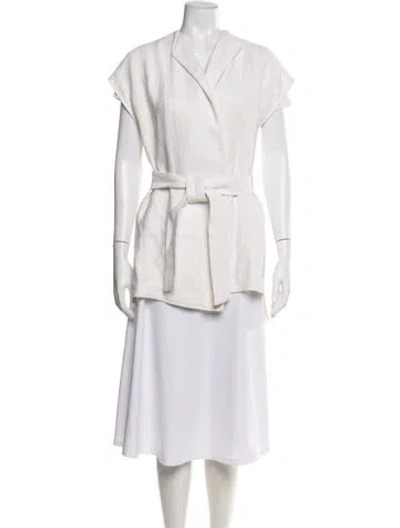 Pre-owned Ann Mashburn Linen Jacket In Neutral