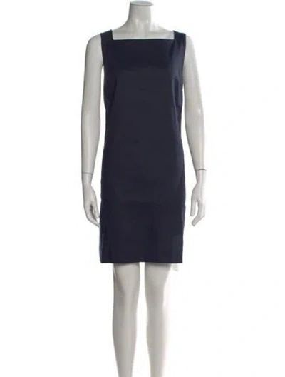 Pre-owned Ann Mashburn Linen Mini Dress In Blue