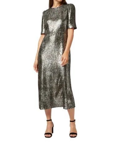 Ann Mashburn Lois Dress In Olive Metallic In Multi