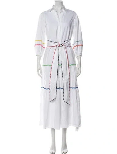 Pre-owned Ann Mashburn Long Dress In White