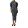 Ann Mashburn Long Pull-on Skirt In Ink