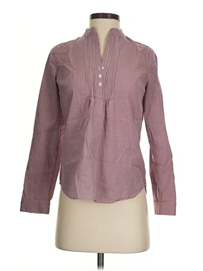 Pre-owned Ann Mashburn Long Sleeve Blouse In Burgundy