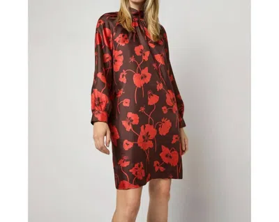 Ann Mashburn Maggie Dress In Chocolate/spice Fragile Blooms Liberty In Multi