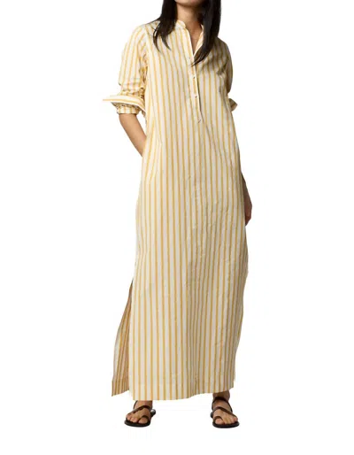 Ann Mashburn Mandarin Talitha Shirtdress In Gold/ivory In Neutral