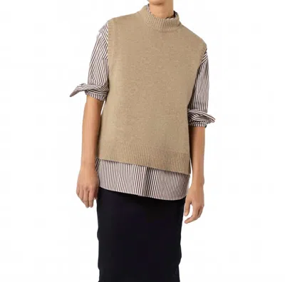 Ann Mashburn Marion Sweater In Heather Mink In Nude