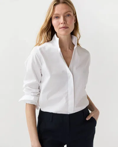 Ann Mashburn Mel Shirt In White Poplin