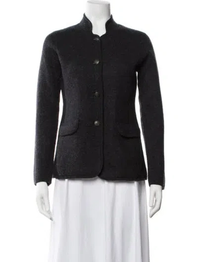 Pre-owned Ann Mashburn Merino Wool Blazer In Black