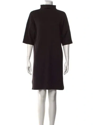 Pre-owned Ann Mashburn Merino Wool Knee-length Dress In Black