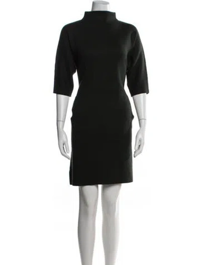 Pre-owned Ann Mashburn Merino Wool Knee-length Dress In Black