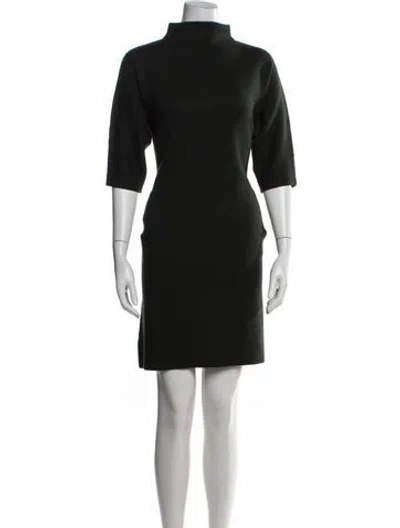 Pre-owned Ann Mashburn Merino Wool Knee-length Dress In Black