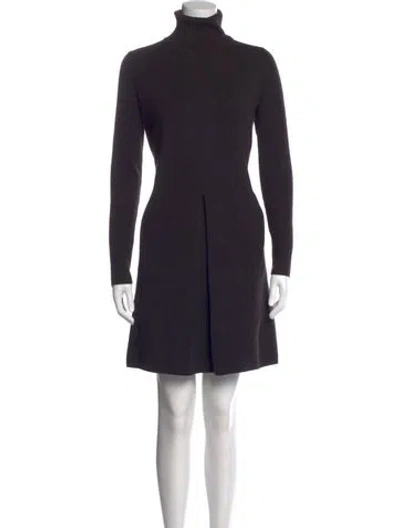 Pre-owned Ann Mashburn Merino Wool Knee-length Dress In Blue
