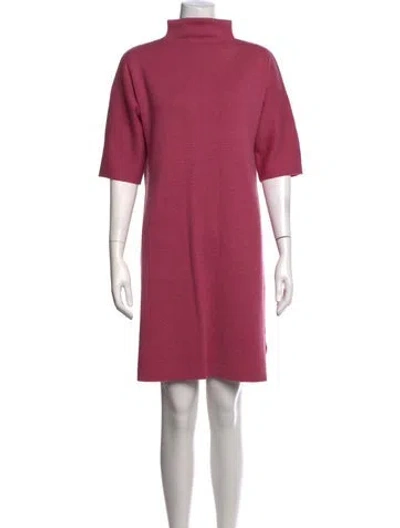Pre-owned Ann Mashburn Merino Wool Knee-length Dress In Pink