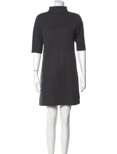 Pre-owned Ann Mashburn Merino Wool Mini Dress In Gray