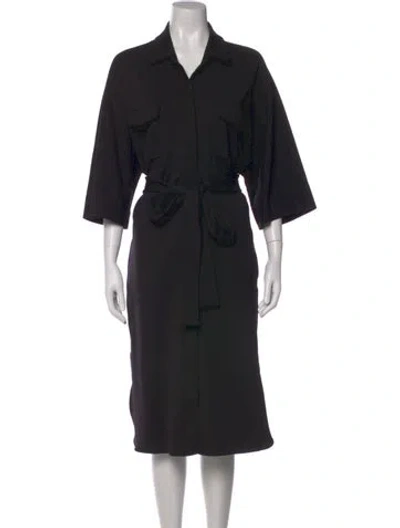 Pre-owned Ann Mashburn Midi Length Dress In Black