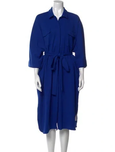 Pre-owned Ann Mashburn Midi Length Dress In Blue