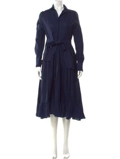 Pre-owned Ann Mashburn Midi Length Dress In Blue