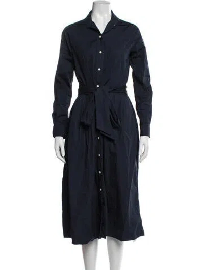 Pre-owned Ann Mashburn Midi Length Dress In Blue