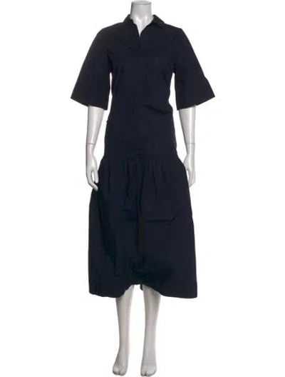 Pre-owned Ann Mashburn Midi Length Dress In Blue