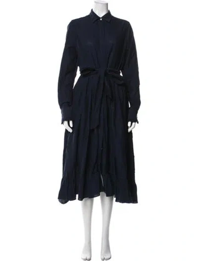 Pre-owned Ann Mashburn Midi Length Dress In Blue