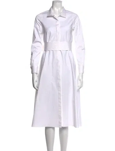 Pre-owned Ann Mashburn Midi Length Dress In White