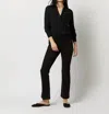 Ann Mashburn Mika Surplice Sweater In Black Cashmere In Multi