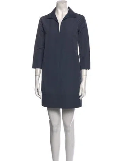 Pre-owned Ann Mashburn Mini Dress In Blue