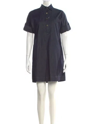 Pre-owned Ann Mashburn Mini Dress In Blue