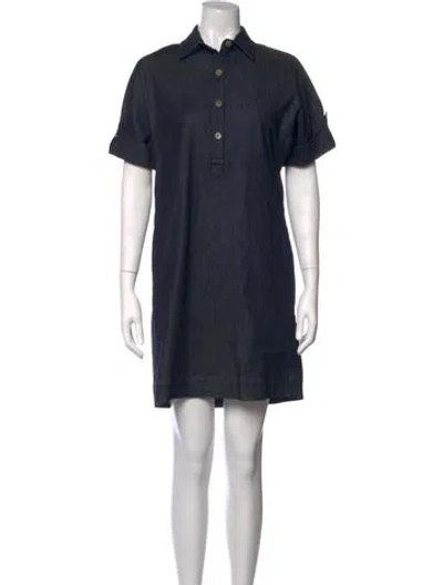 Pre-owned Ann Mashburn Mini Dress In Blue
