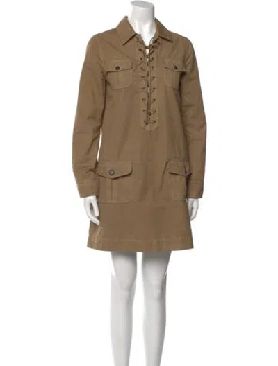 Pre-owned Ann Mashburn Mini Dress In Neutral