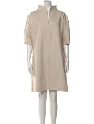 Pre-owned Ann Mashburn Mock Neck Knee-length Dress In Neutral