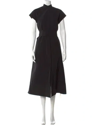 Pre-owned Ann Mashburn Mock Neck Long Dress In Black
