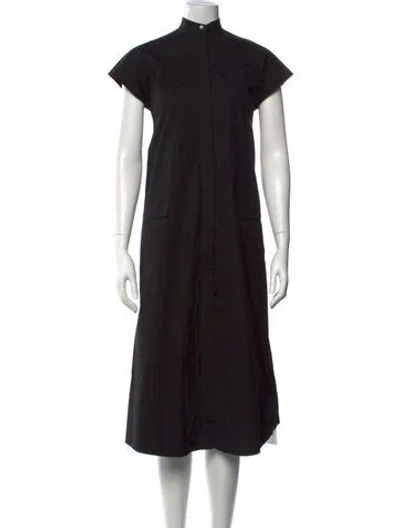 Pre-owned Ann Mashburn Mock Neck Long Dress In Blue