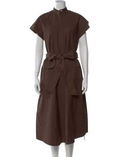 Pre-owned Ann Mashburn Mock Neck Long Dress In Green