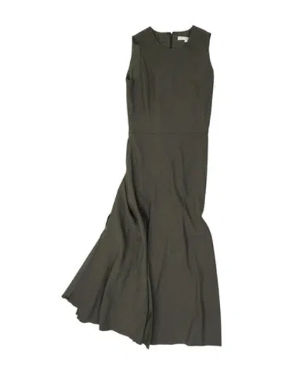 Pre-owned Ann Mashburn Mock Neck Midi Length Dress In Green