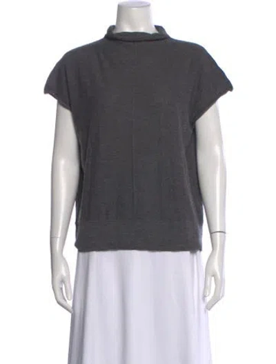 Pre-owned Ann Mashburn Mock Neck Sweater In Gray