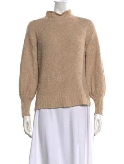 Pre-owned Ann Mashburn Mock Neck Sweater In Neutrals