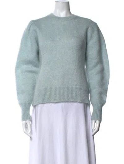 Pre-owned Ann Mashburn Mohair Crew Neck Sweater In Blue