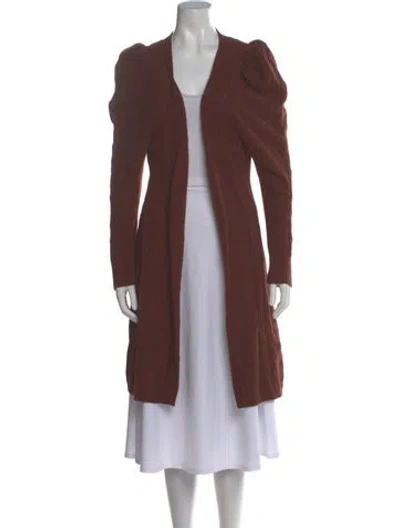 Pre-owned Ann Mashburn Open Front Sweater In Brown