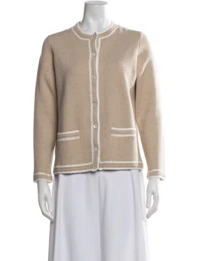 Pre-owned Ann Mashburn Open Front Sweater In Neutrals