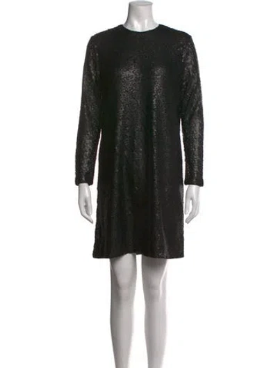 Pre-owned Ann Mashburn Patterned Mini Dress W/ Tags In Black